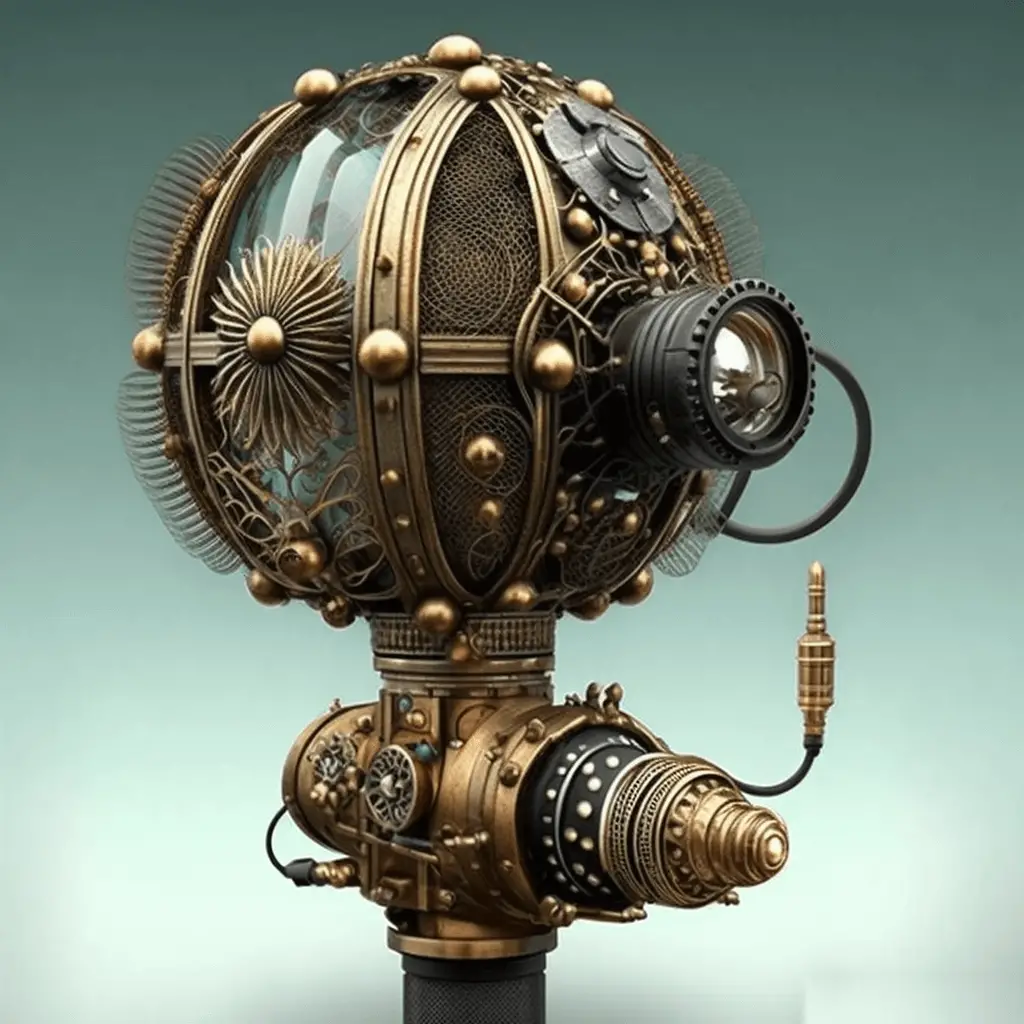 AI Created This Surreal Steampunk Microphone Concept Art